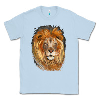 Dusty Blue Lion Head Classic Tee - LillyAllenDesigns