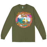 Army Green salt water heals everything Long Sleeve Tee - Jasminsmagicworld