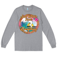 Heather Grey salt water heals everything Long Sleeve Tee - Jasminsmagicworld