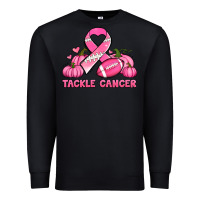Black tackle cancer pumpkins football and ribbon breast cancer awareness Premium Sweatshirt - Jasminsmagicworld