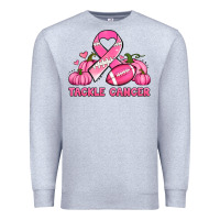 Heather Grey tackle cancer pumpkins football and ribbon breast cancer awareness Premium Sweatshirt - Jasminsmagicworld
