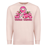 Pale Pink tackle cancer pumpkins football and ribbon breast cancer awareness Premium Sweatshirt - Jasminsmagicworld