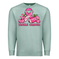 Seafoam tackle cancer pumpkins football and ribbon breast cancer awareness Premium Sweatshirt - Jasminsmagicworld