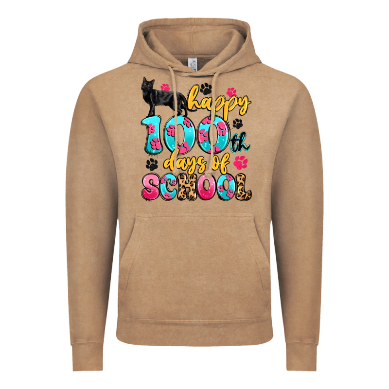 Happy 100th Days Of School Cat Vintage Hoodie by Artiststas | Teevron