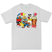 Dove Grey cartoon characters coffee cups Premium Tee - Zillion Design Studio