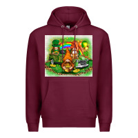 Burgundy st patricks day gnomies with truck Premium Hoodie - NancyCooperArtShop