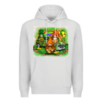 Dove Grey st patricks day gnomies with truck Premium Hoodie - NancyCooperArtShop