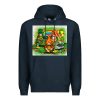 Navy st patricks day gnomies with truck Premium Hoodie - NancyCooperArtShop
