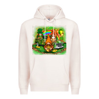 Pale Pink st patricks day gnomies with truck Premium Hoodie - NancyCooperArtShop