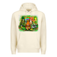 Sandshell st patricks day gnomies with truck Premium Hoodie - NancyCooperArtShop