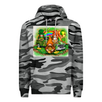 Slate Camo st patricks day gnomies with truck Premium Hoodie - NancyCooperArtShop