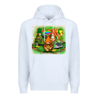 White st patricks day gnomies with truck Premium Hoodie - NancyCooperArtShop