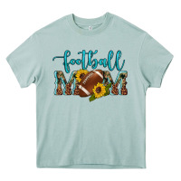 Western Leopard Camouflage Sunflowers  Glitter Mom Football Heavy Core Tee | Teevron