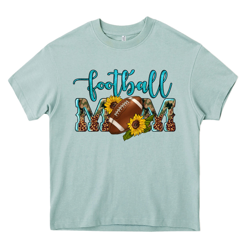Western Leopard Camouflage Sunflowers  Glitter Mom Football Heavy Core Tee by Artiststas | Teevron
