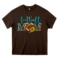 Chocolate Brown western leopard camouflage sunflowers  glitter mom football Heavy Core Tee - Artiststas