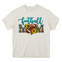 Cream western leopard camouflage sunflowers  glitter mom football Heavy Core Tee - Artiststas
