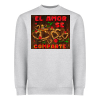 Heather Grey el amor se comparte with churros Heavyweight Sweatshirt - AdoDesignShop
