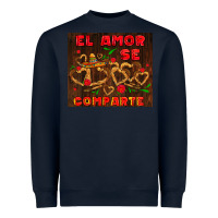 Navy el amor se comparte with churros Heavyweight Sweatshirt - AdoDesignShop