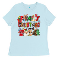 Baby Blue family christmas crew 2024 Ladies Tee - Zillion Design Studio