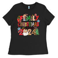 Black family christmas crew 2024 Ladies Tee - Zillion Design Studio