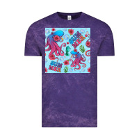 Cloud Purple summer and octopus seamless pattern Vintage Tee - BundleAndBundleShop