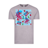 Vintage Zinc summer and octopus seamless pattern Vintage Tee - BundleAndBundleShop