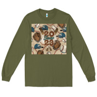 Army Green Baseball senior Long Sleeve Tee - NancyCooperArtShop