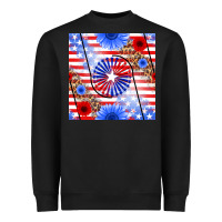 Patriotic Usa Flag And Sunflower Heavyweight Sweatshirt | Teevron