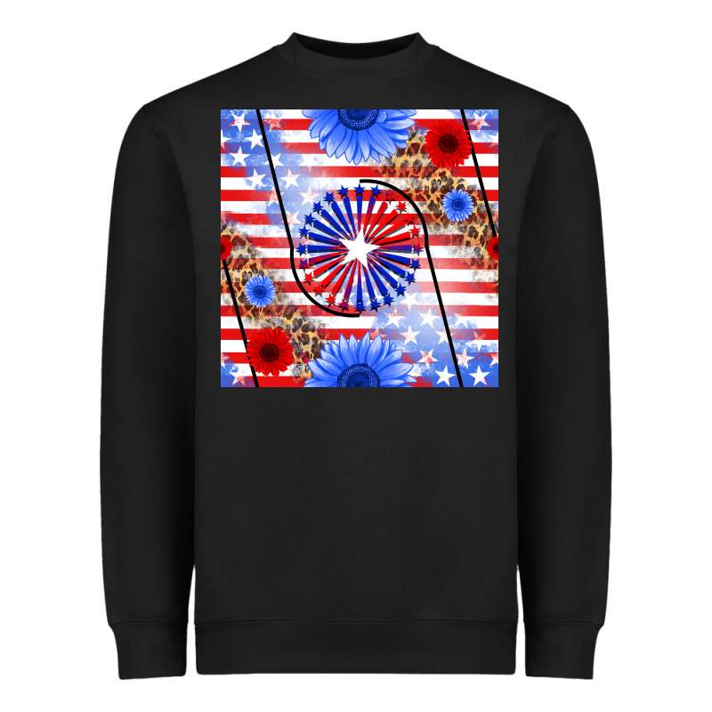 Patriotic Usa Flag And Sunflower Heavyweight Sweatshirt by BundleAndBundleShop | Teevron
