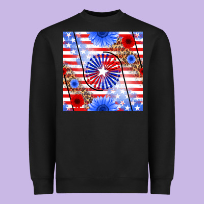 Patriotic Usa Flag And Sunflower Heavyweight Sweatshirt Designed By Bundleandbundleshop