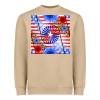 Mushroom patriotic usa flag and sunflower Heavyweight Sweatshirt - BundleAndBundleShop