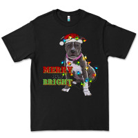 Black merry and bright pitbull Premium Tee - RanaPortraitStore