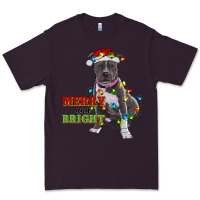 Plum merry and bright pitbull Premium Tee - RanaPortraitStore