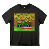 St Patricks Day Truck Shamrock With Rainbow Tumbler Heavy Core Tee | Teevron