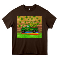 Chocolate Brown st patricks day truck shamrock with rainbow tumbler Heavy Core Tee - RanaPortraitStore