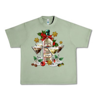 Oil Green Christmas martini  and martini bottle Urban Heavy Tee - AdoDesignShop