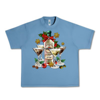 Pebble Blue Christmas martini  and martini bottle Urban Heavy Tee - AdoDesignShop