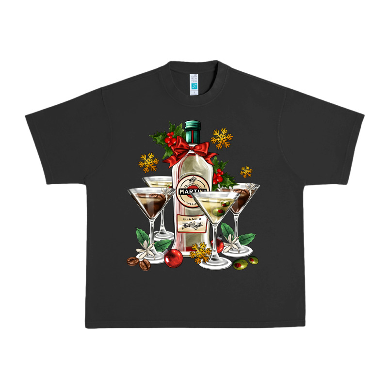 Christmas Martini  And Martini Bottle Urban Heavy Tee by AdoDesignShop | Teevron