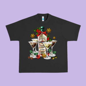 Christmas Martini  And Martini Bottle Urban Heavy Tee Designed By Adodesignshop