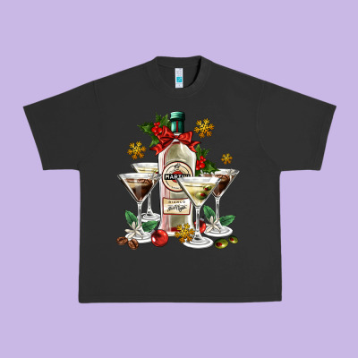 Christmas Martini  And Martini Bottle Urban Heavy Tee Designed By Adodesignshop