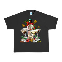 Pigment Black Christmas martini  and martini bottle Urban Heavy Tee - AdoDesignShop
