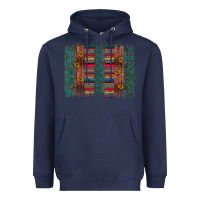 Navy sunflower serape brush stroke Heavyweight Hoodie - Artiststas