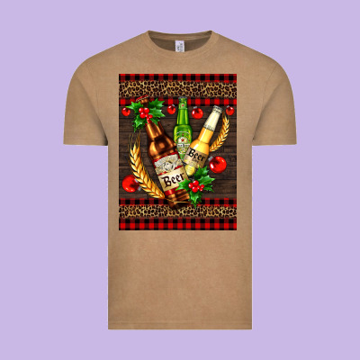 Beer Bottles With Mistletoe Vintage Tee Designed By Adodesignshop