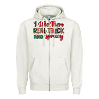 Oatmeal Heather i like them real thick and sprucy Zipper Hoodie - MaliasSmallBusiness