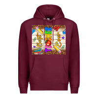 Burgundy best teacher ever Premium Hoodie - NancyCooperArtShop