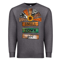 Charcoal Heather small town girl western windmill wooden boards Premium Sweatshirt - Jasminsmagicworld