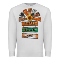 Dove Grey small town girl western windmill wooden boards Premium Sweatshirt - Jasminsmagicworld