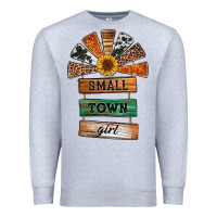 Heather Grey small town girl western windmill wooden boards Premium Sweatshirt - Jasminsmagicworld