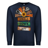 Navy small town girl western windmill wooden boards Premium Sweatshirt - Jasminsmagicworld