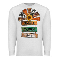 Oatmeal Heather small town girl western windmill wooden boards Premium Sweatshirt - Jasminsmagicworld